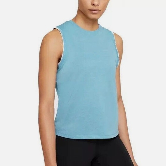 Nike Women's Teal Muscle Tee with Embroidered Sleeve Detail size Small - Picture 1 of 8